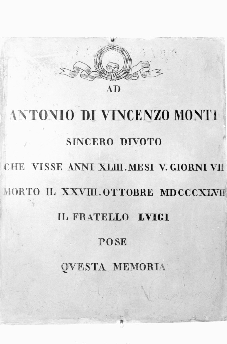 lapide commemorativa - ambito emiliano-romagnolo (metà sec. XIX)