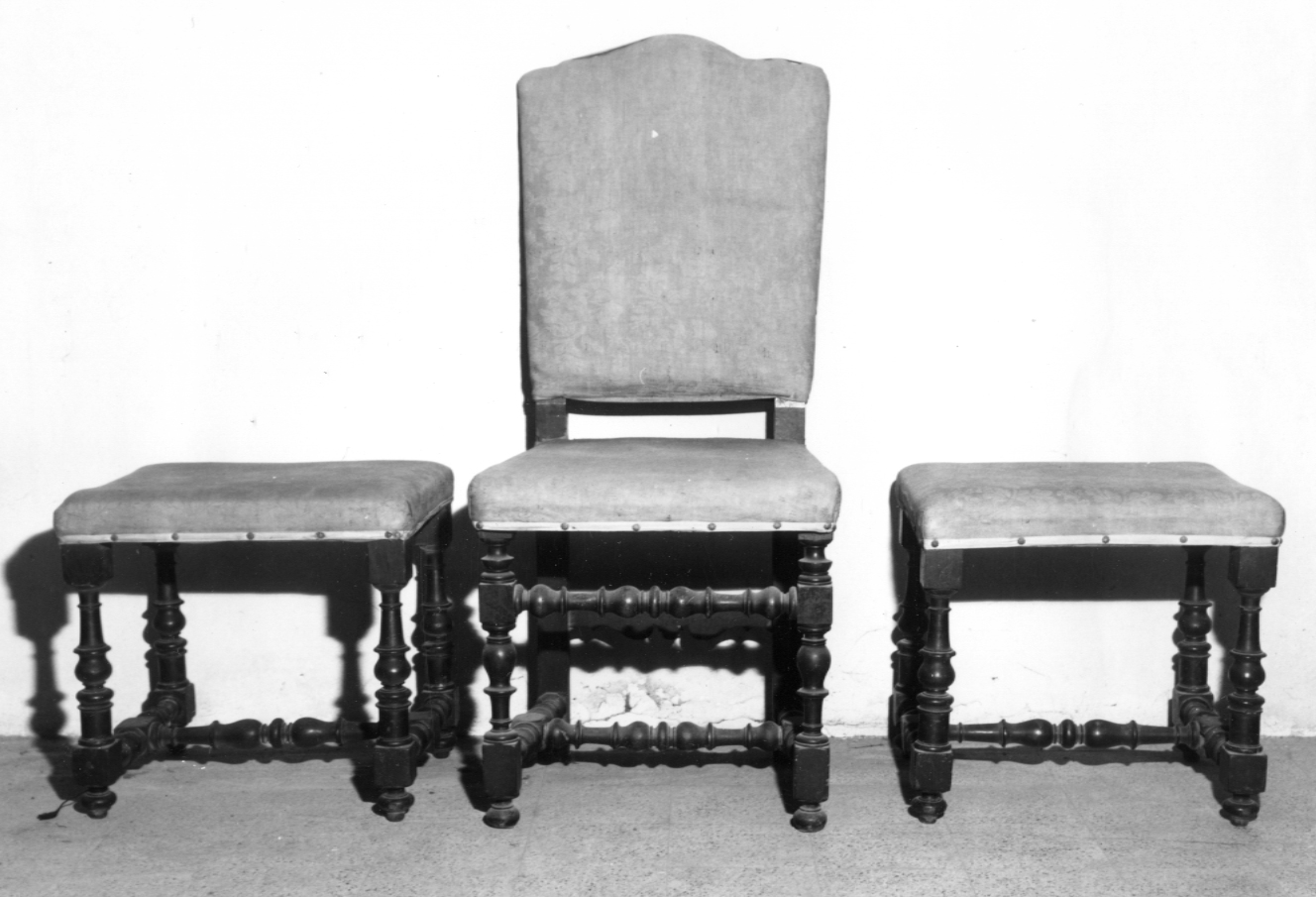 sedia da chiesa, insieme - produzione romagnola (fine/inizio secc. XVII/ XVIII)