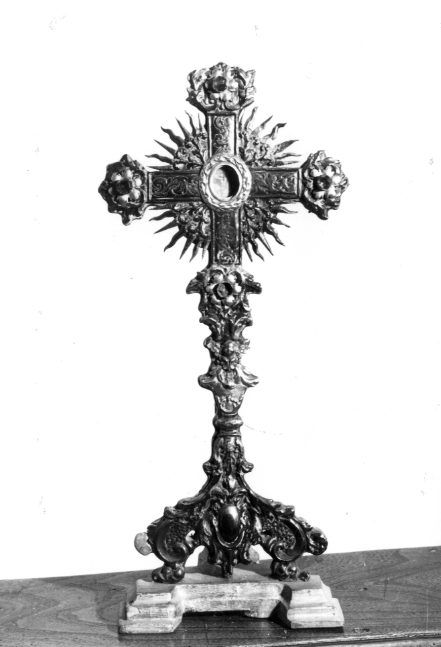 reliquiario - a croce - produzione italiana (sec. XVII, sec. XVIII)