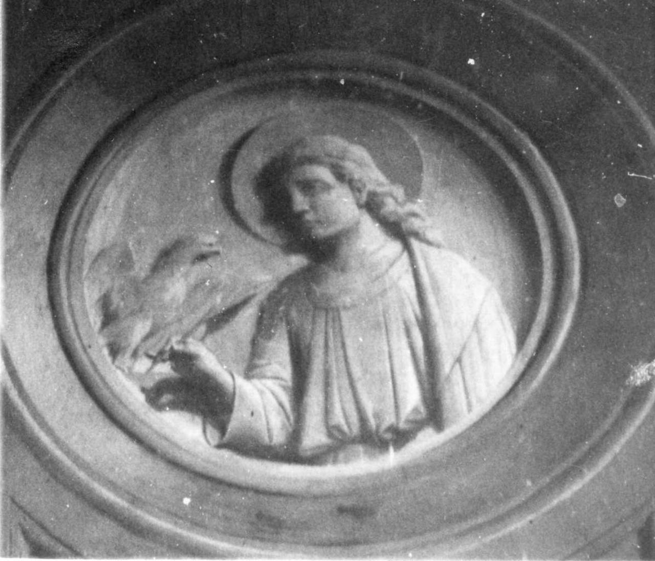 San Giovanni Evangelista (decorazione plastico-pittorica) di Rossi Lelio (seconda metà sec. XIX)