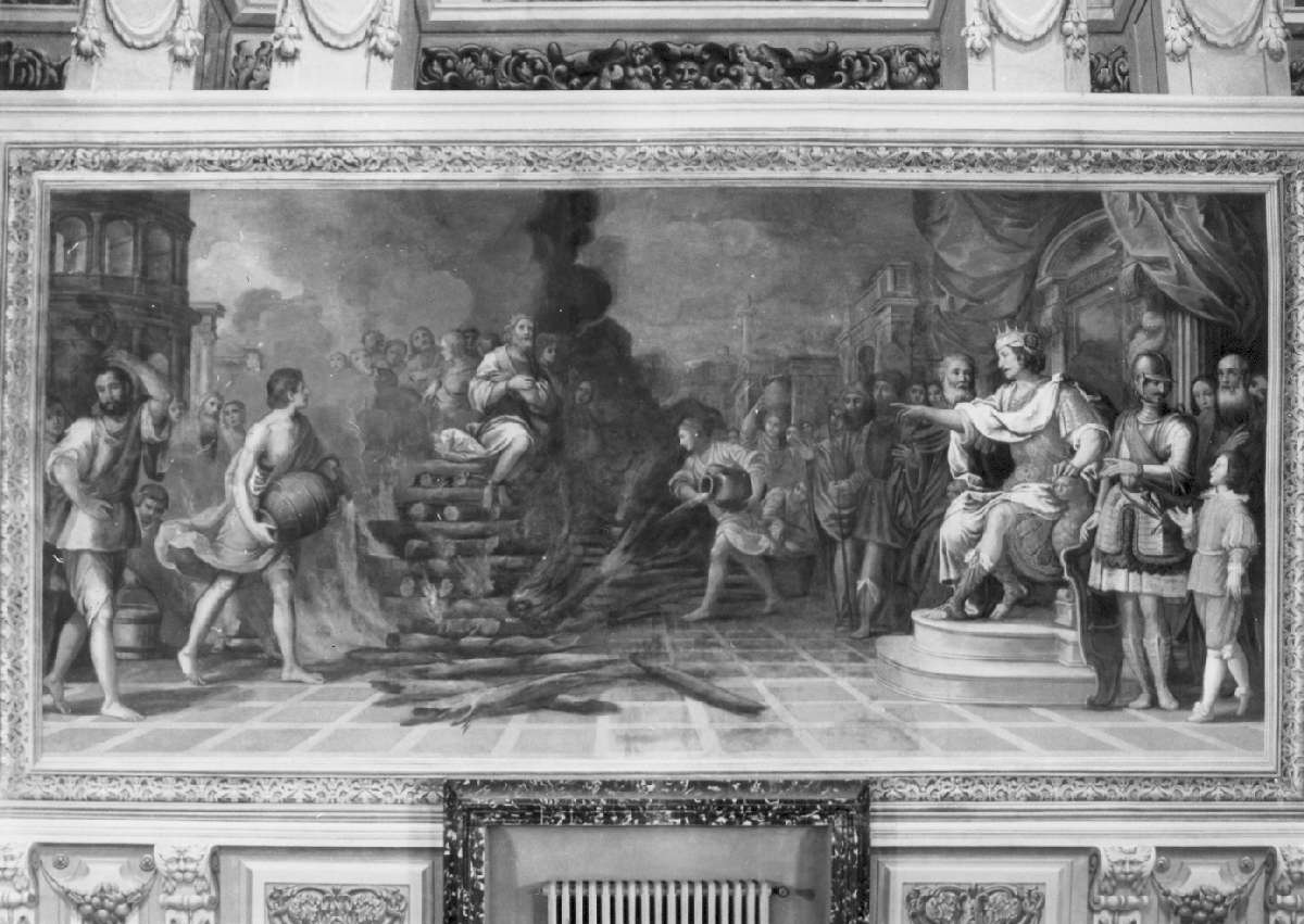 Ciro fa spegnere il rogo di Creso (dipinto, ciclo) di Galluzzi Pietro (prima metà sec. XVII)