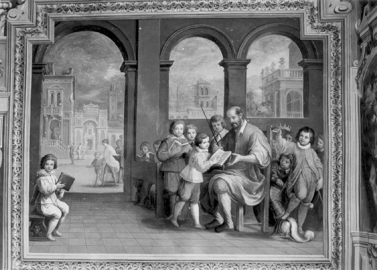 Dionigi II fa scuola dopo essere stato spodestato (dipinto, ciclo) di Galluzzi Pietro (prima metà sec. XVII)