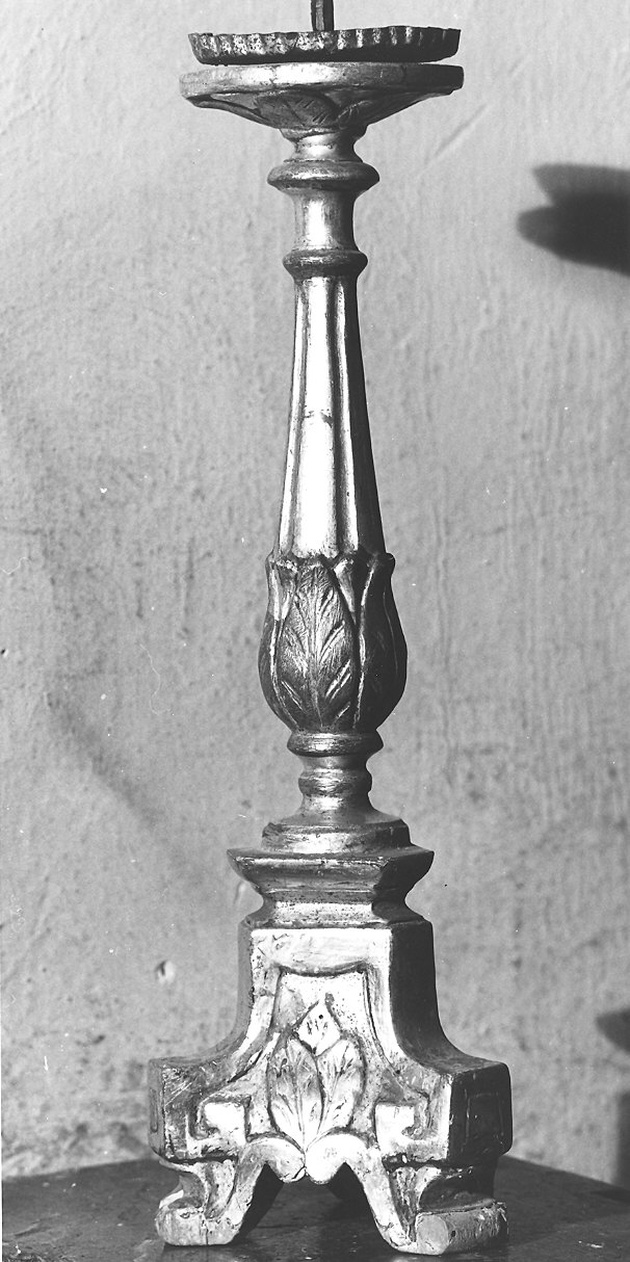 candeliere d'altare, coppia - ambito parmense (fine sec. XVIII)