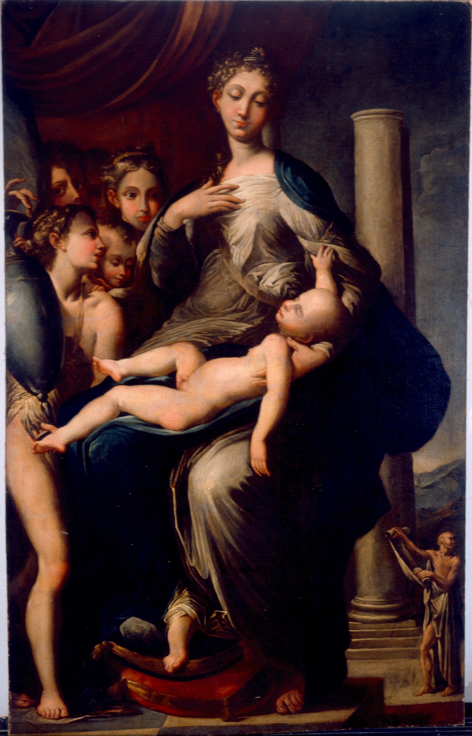 Madonna col Bambino e i santi Bernardo da Chiaravalle e Basilio (dipinto) - ambito parmense (sec. XVII)