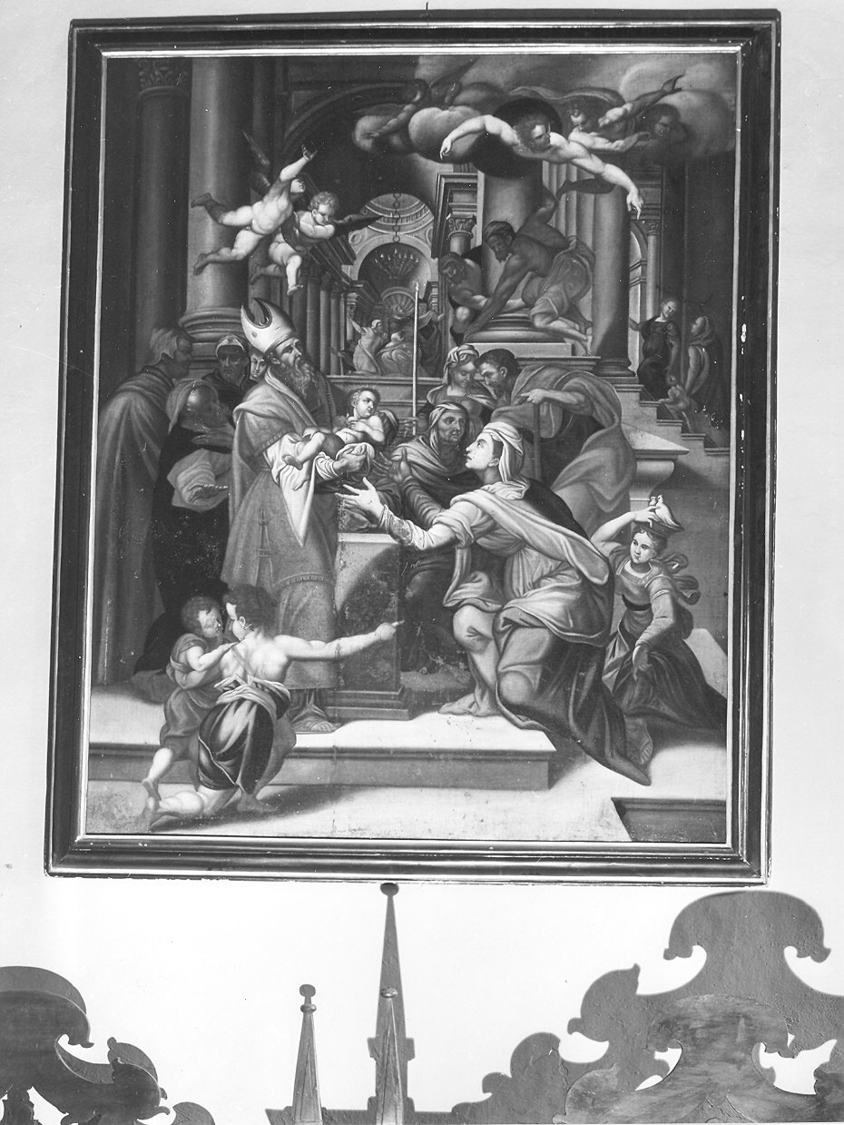 presentazione di Gesù al tempio (dipinto) - ambito emiliano (fine sec. XVI)