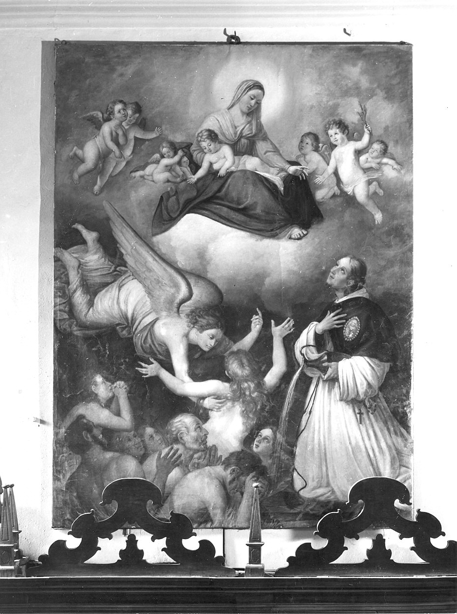 Madonna che intercede per le anime del purgatorio (dipinto) di Gemmi Antonio (sec. XIX)