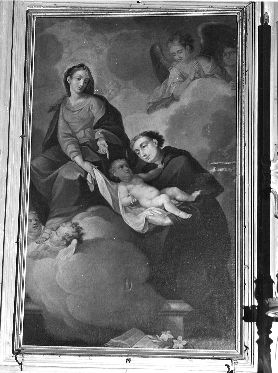 apparizione della Madonna con Bambino a Sant'Antonio da Padova (dipinto) - ambito emiliano-lombardo (sec. XVIII)
