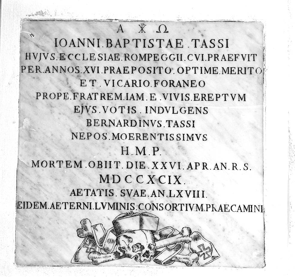 lapide tombale - ambito piacentino (sec. XVIII)