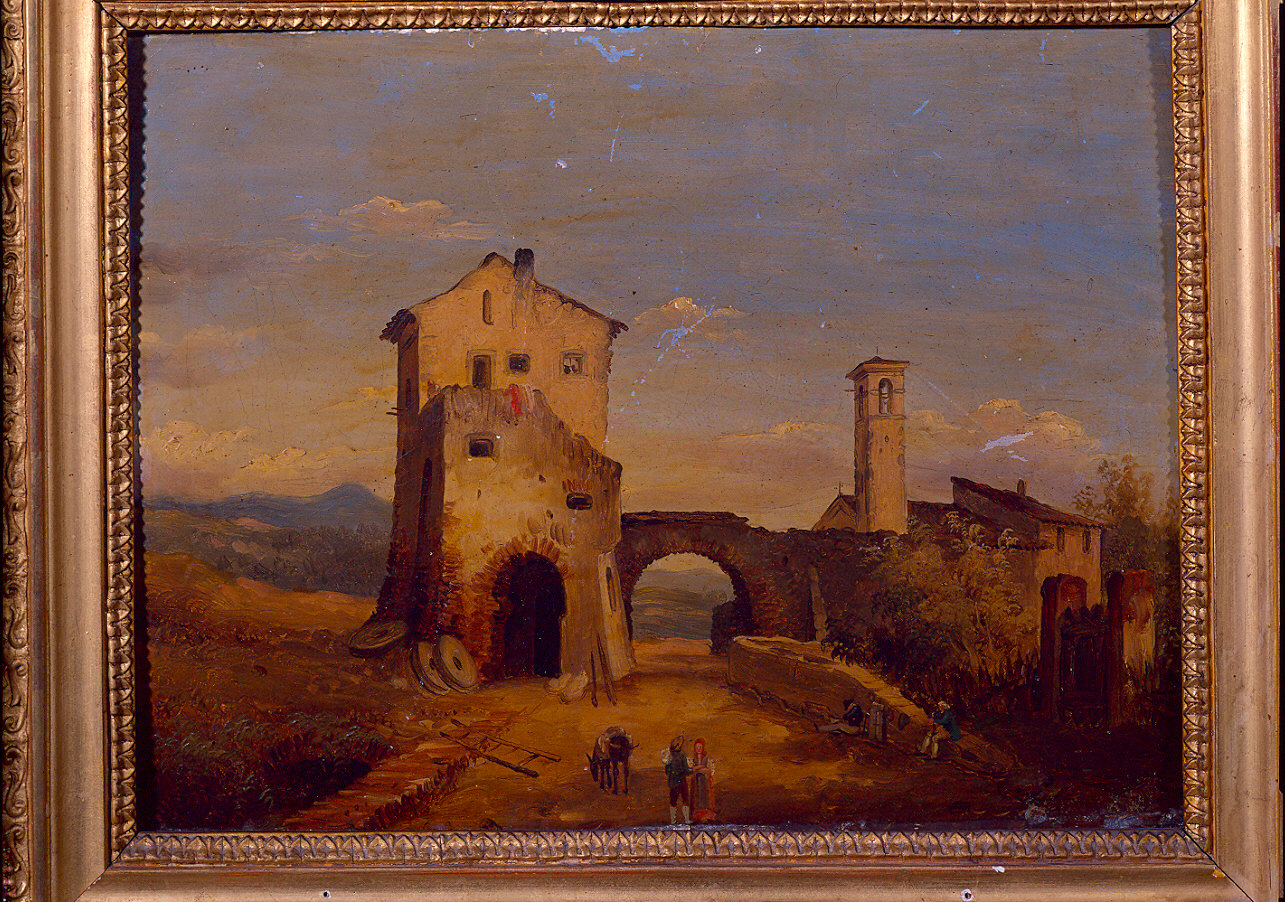 villaggio sui monti (dipinto) di Alinovi Giuseppe (secondo quarto sec. XIX)