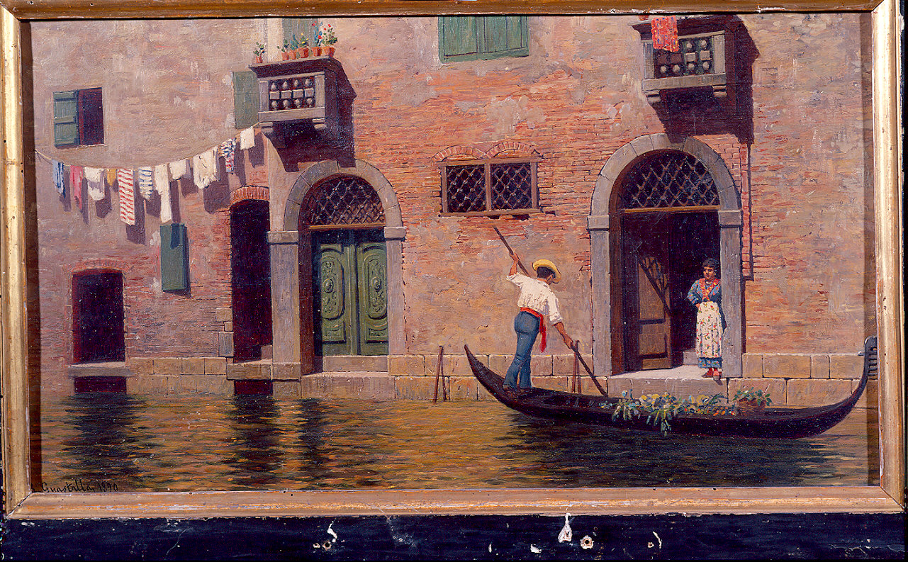 in canareggio a Venezia (dipinto) di Guastalla Roberto (sec. XIX)