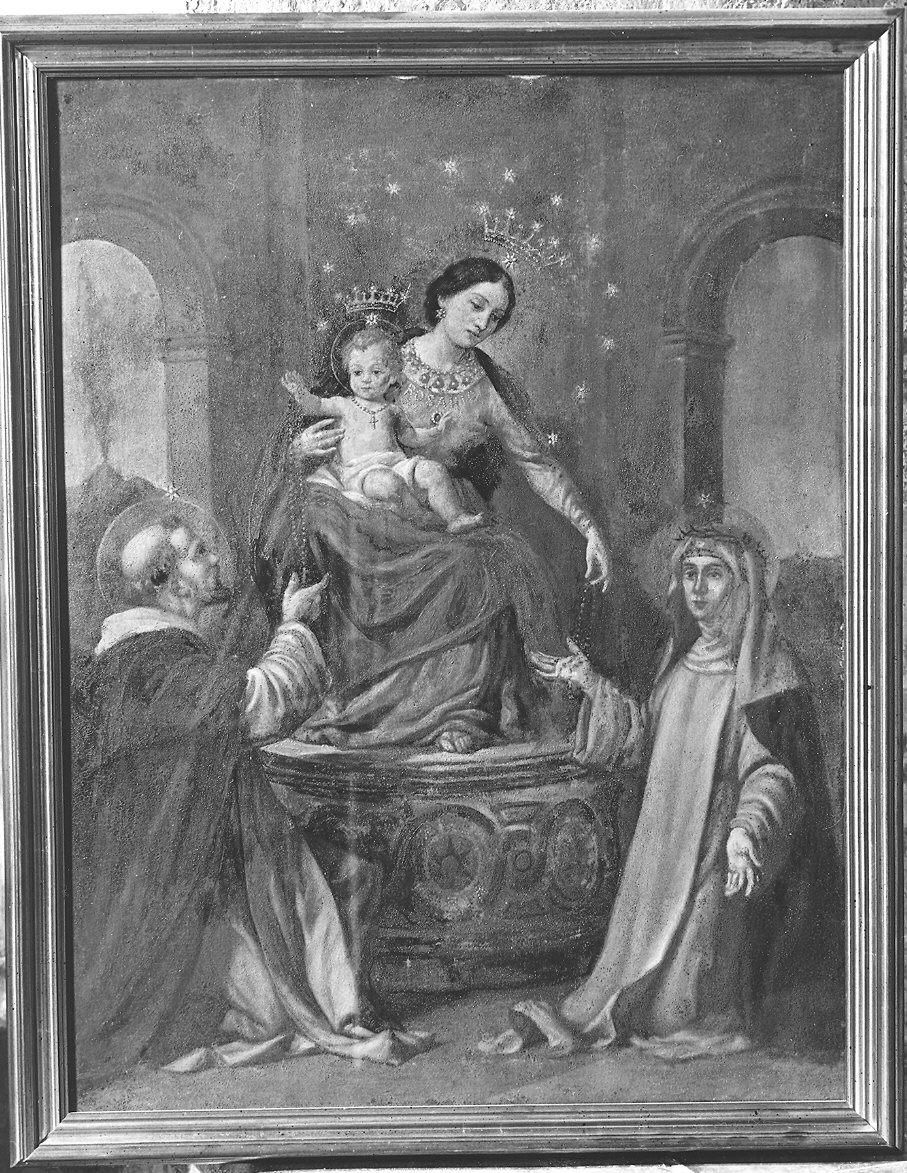 Madonna di Pompei, Madonna del Rosario con San Domenico e Santa Rosa da Lima (dipinto) - ambito piacentino (fine sec. XIX)