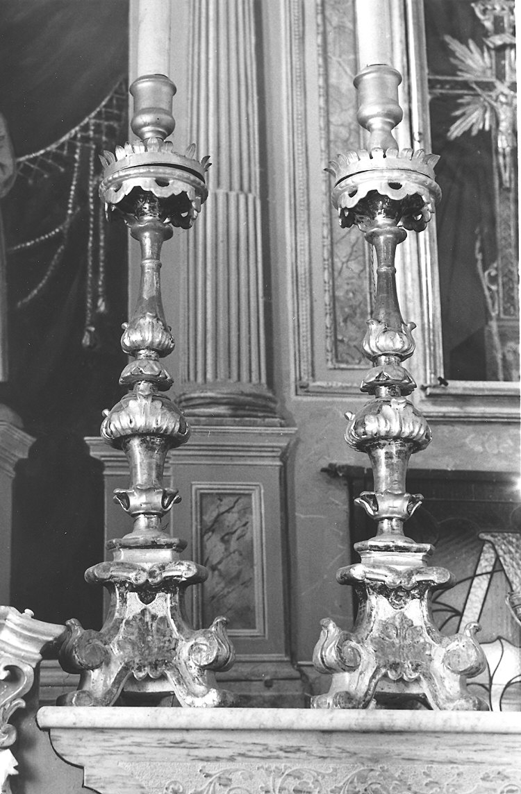 candeliere d'altare, serie - ambito piacentino (fine sec. XVIII)