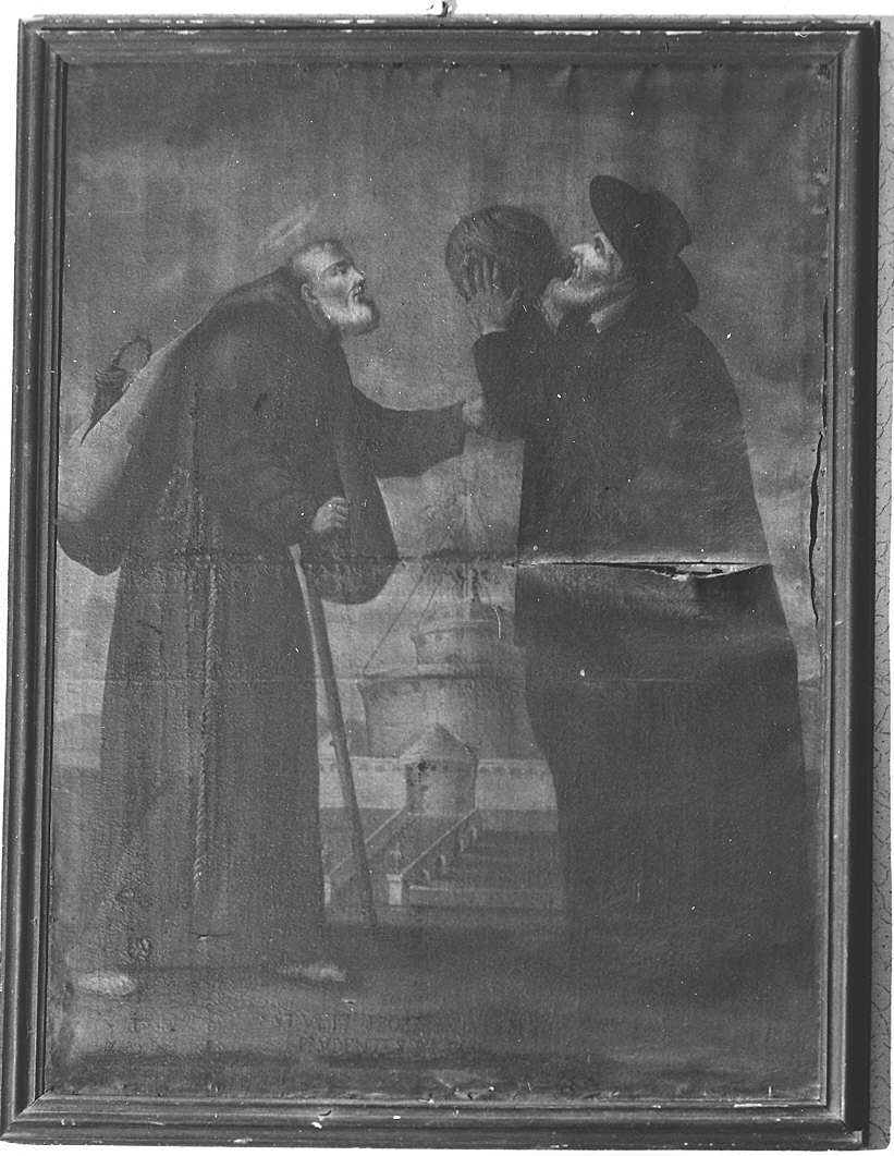 San Felice da Cantalice e San Filippo Neri a Roma (dipinto) - ambito emiliano-lombardo (seconda metà sec. XIX)