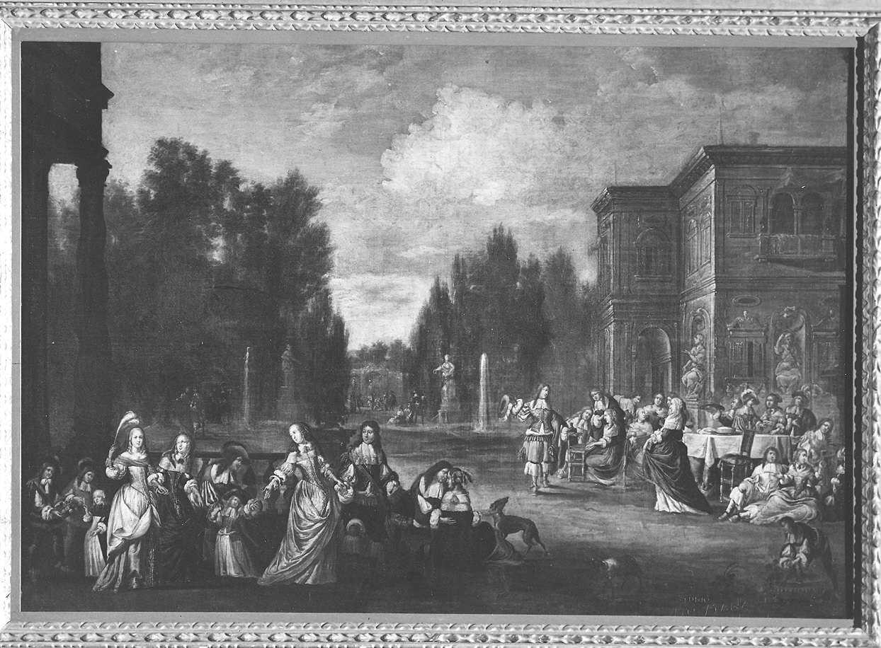 festa in giardino (dipinto, elemento d'insieme) di Janssens Hieronymus detto Ballerino (maniera) (sec. XVII)