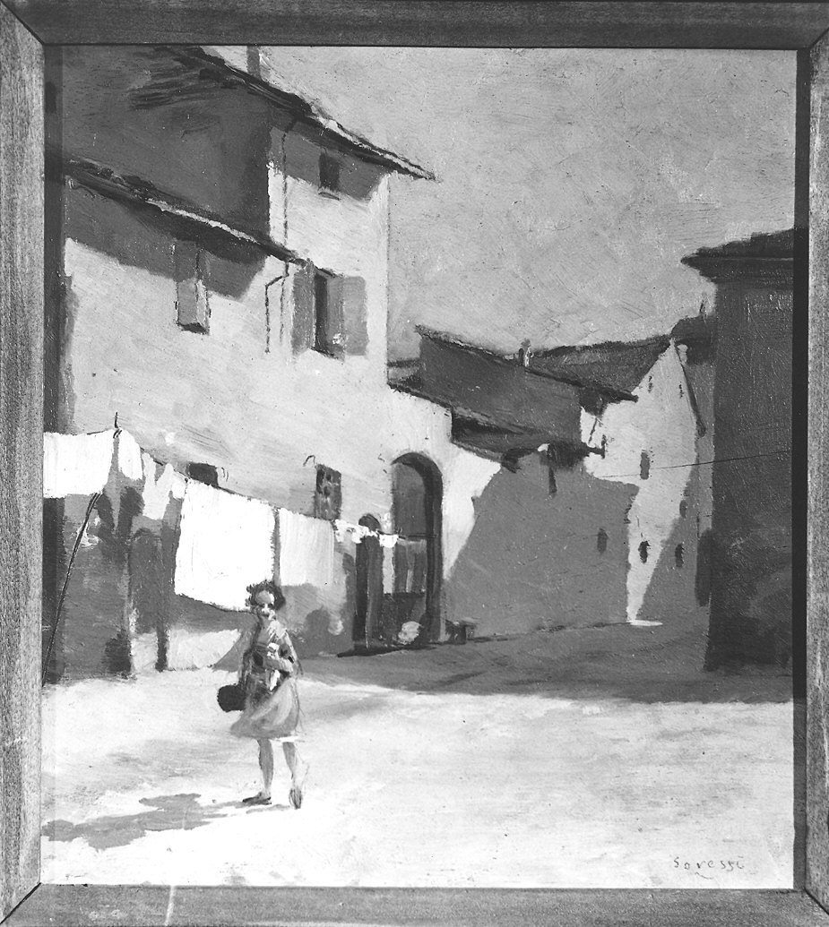 scorcio di Via Cantarana (dipinto) di Soressi Alfredo (sec. XX)