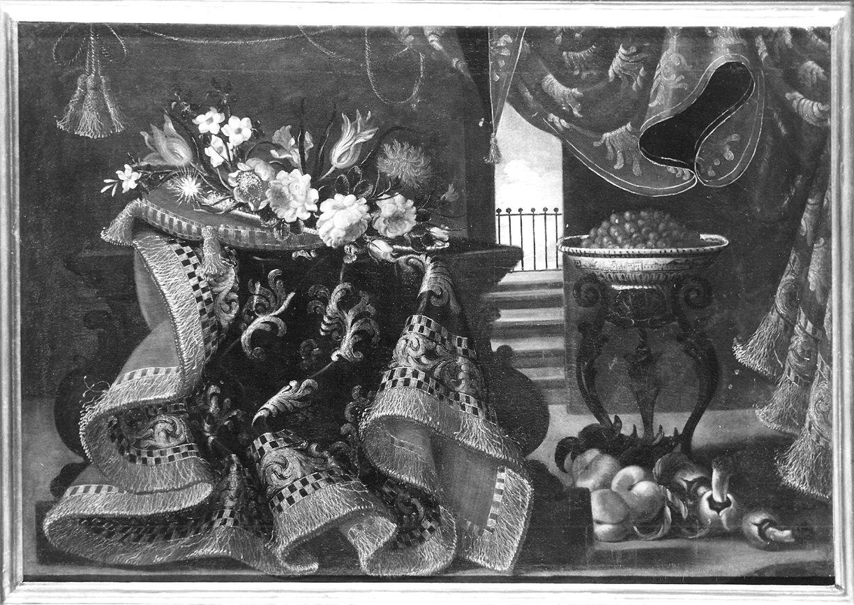 natura morta con tappeto e fiori (dipinto) di Gianlisi Antonio il Giovane (attribuito) (fine/inizio secc. XVII/ XVIII)