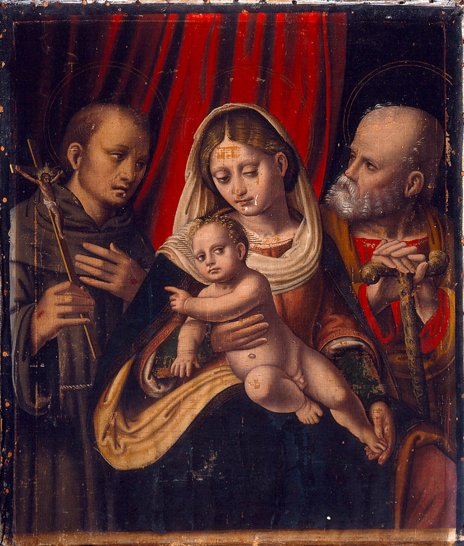 Madonna con Bambino e i Santi Francesco d'Assisi e Giuseppe (dipinto) - ambito emiliano (primo quarto sec. XVI)