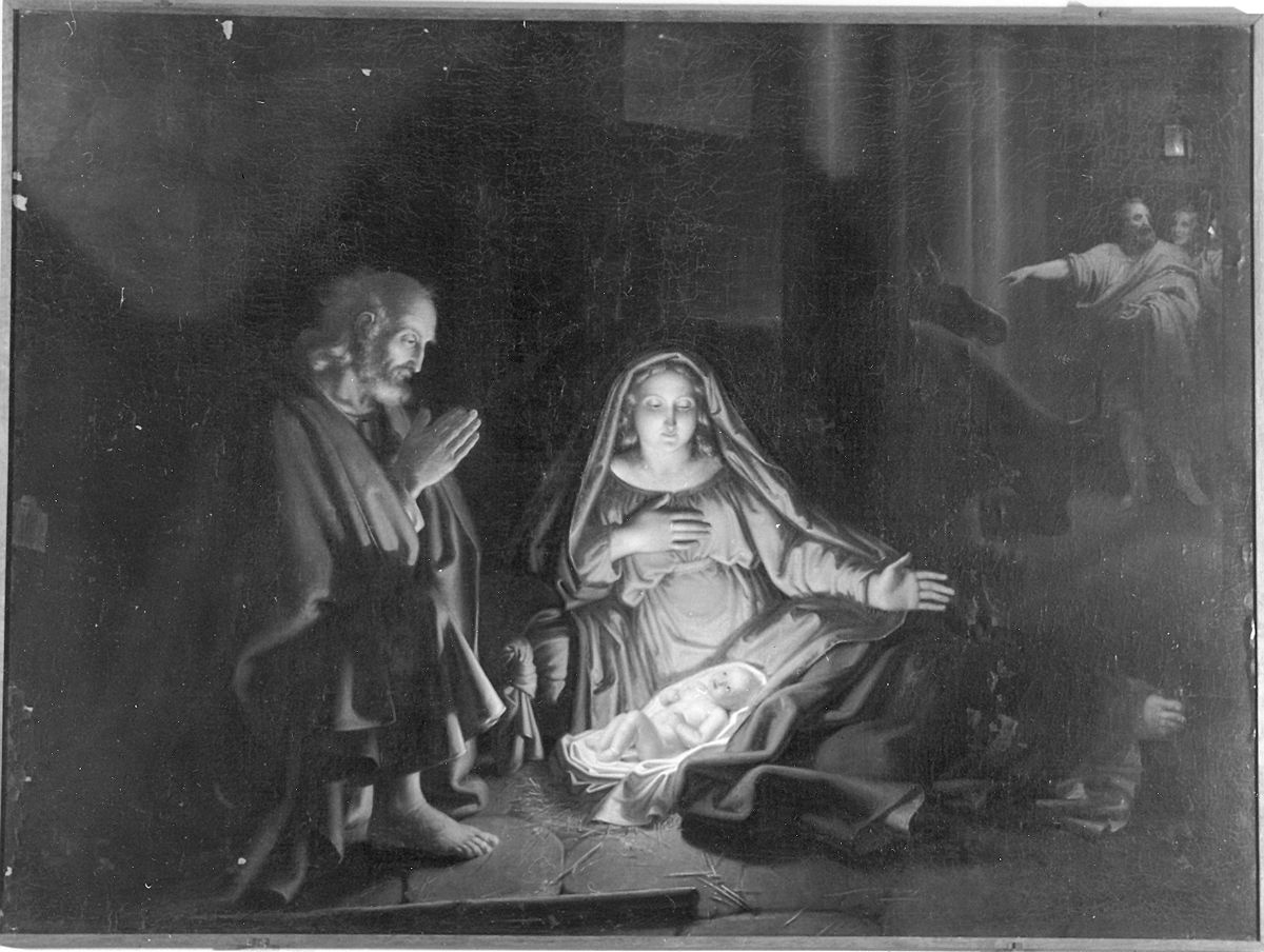 adorazione di Gesù Bambino (dipinto) di Tebaldi Giovanni (secondo quarto sec. XIX)
