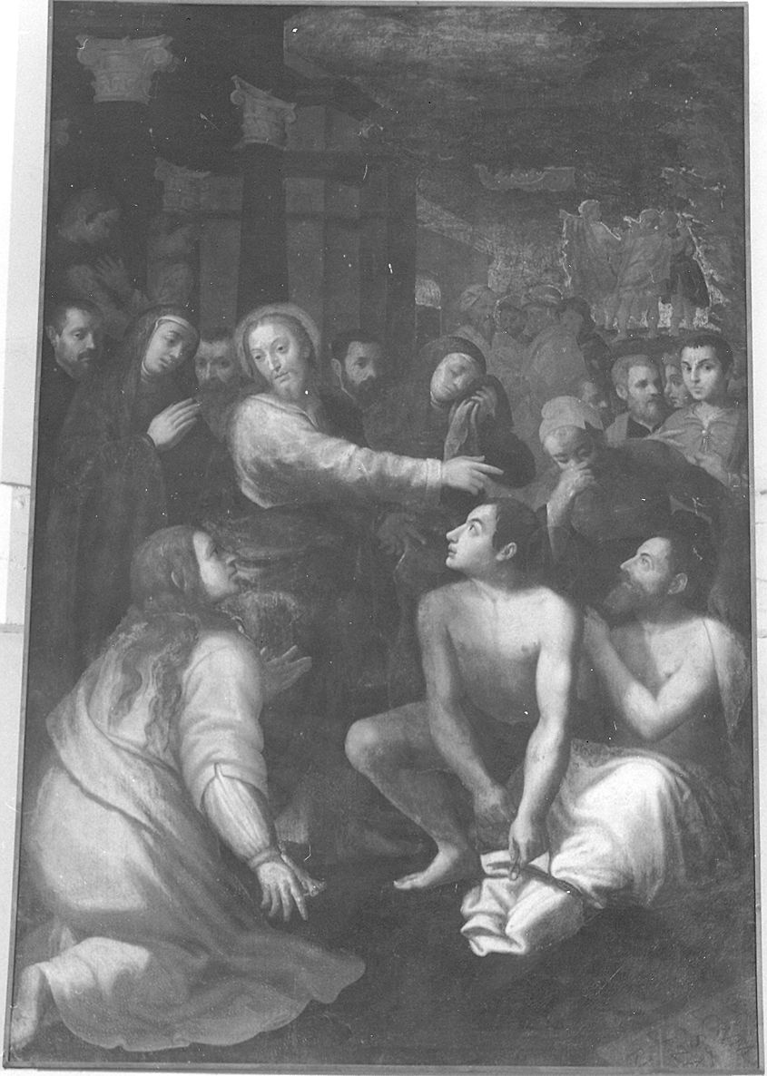 resurrezione di Lazzaro (dipinto) di Bernabei Alessandro (primo quarto sec. XVII)