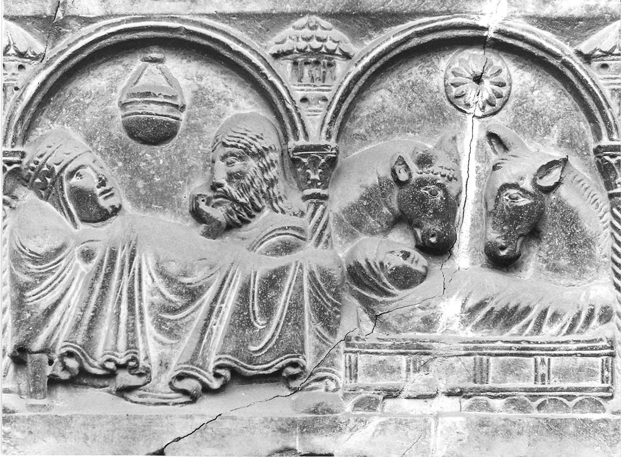 natività di Gesù (rilievo, elemento d'insieme) di Wiligelmo (bottega) (prima metà sec. XII)