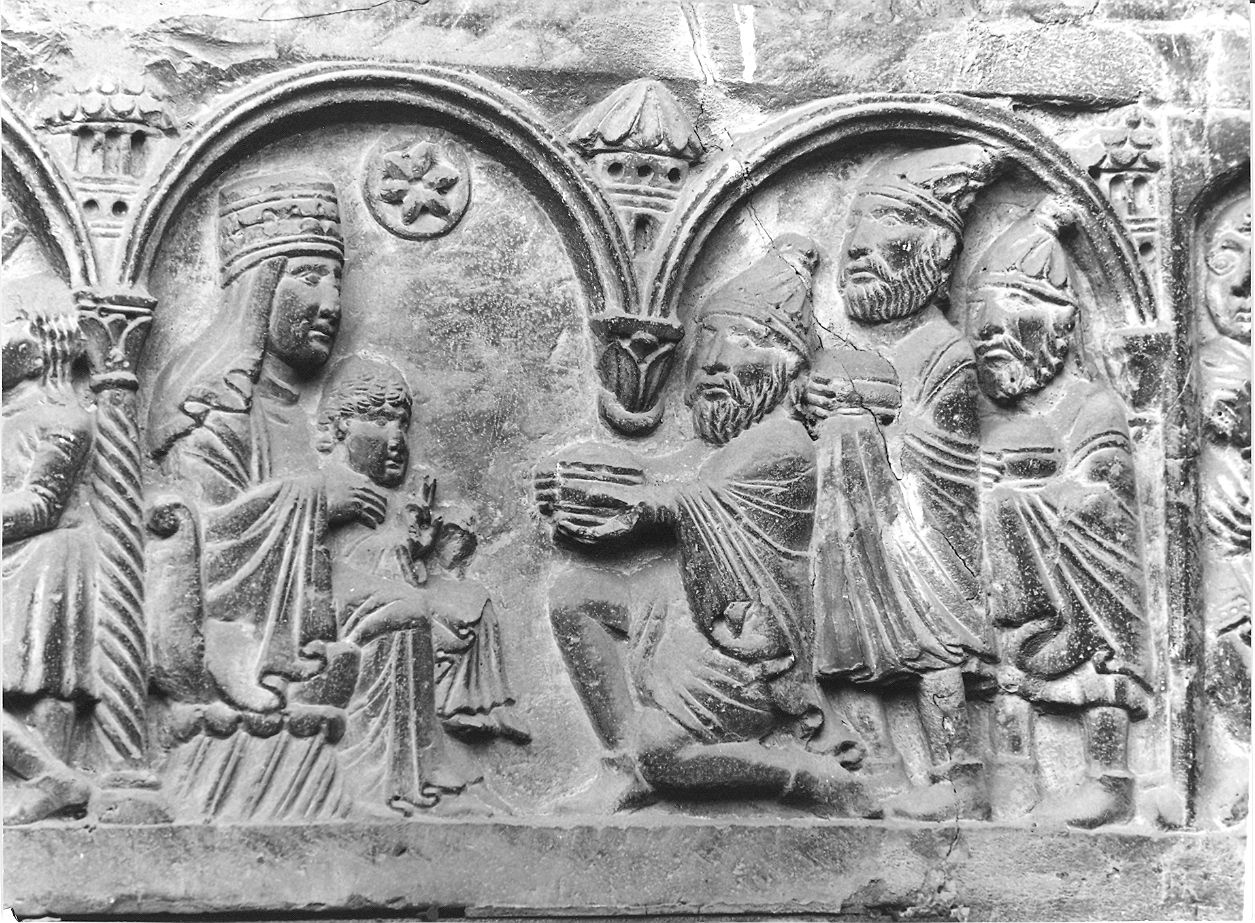 adorazione dei pastori (rilievo, elemento d'insieme) di Wiligelmo (bottega) (prima metà sec. XII)