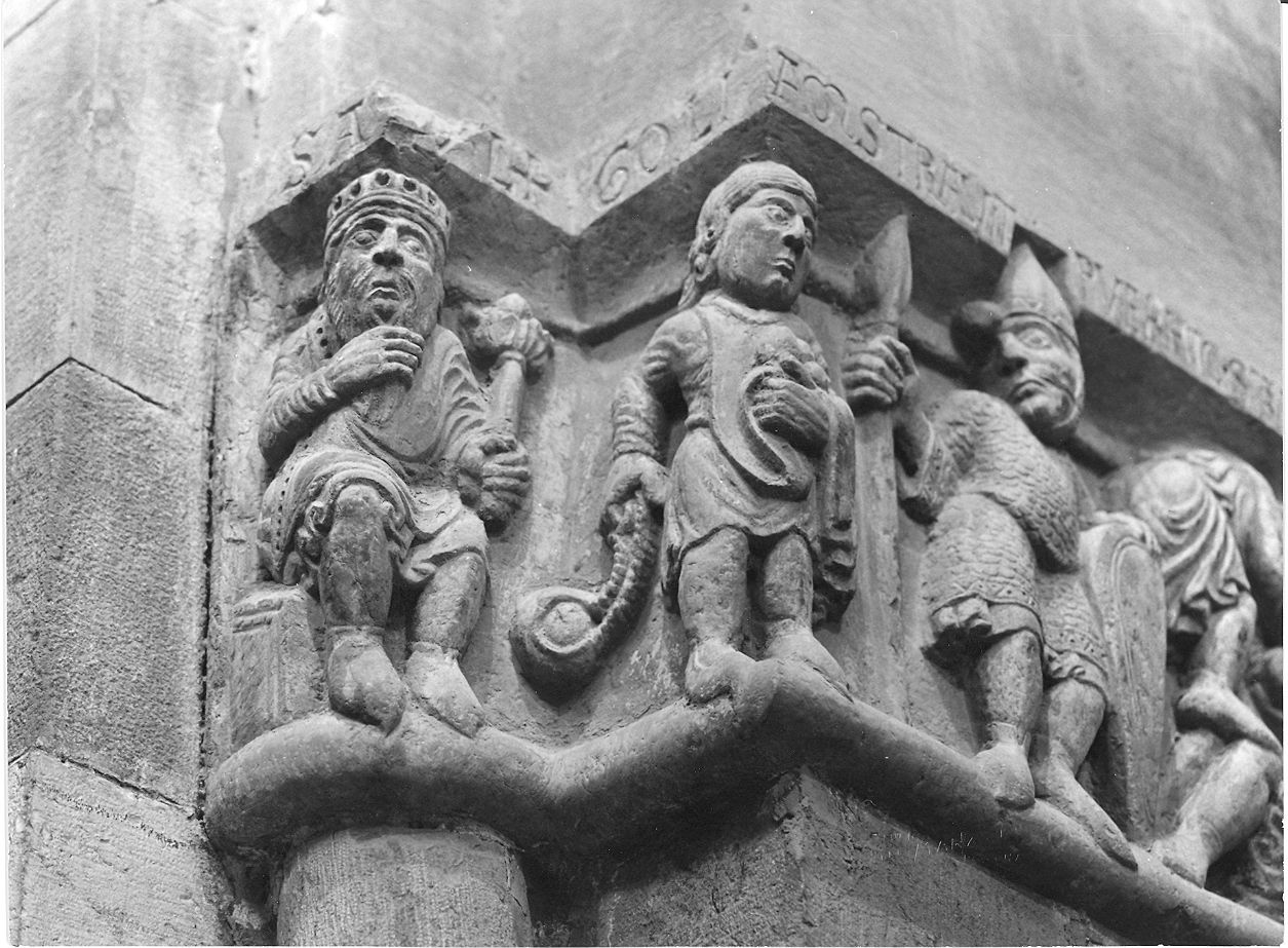 David e Golia (capitello di pilastro, elemento d'insieme) di Nicolò (prima metà sec. XII)