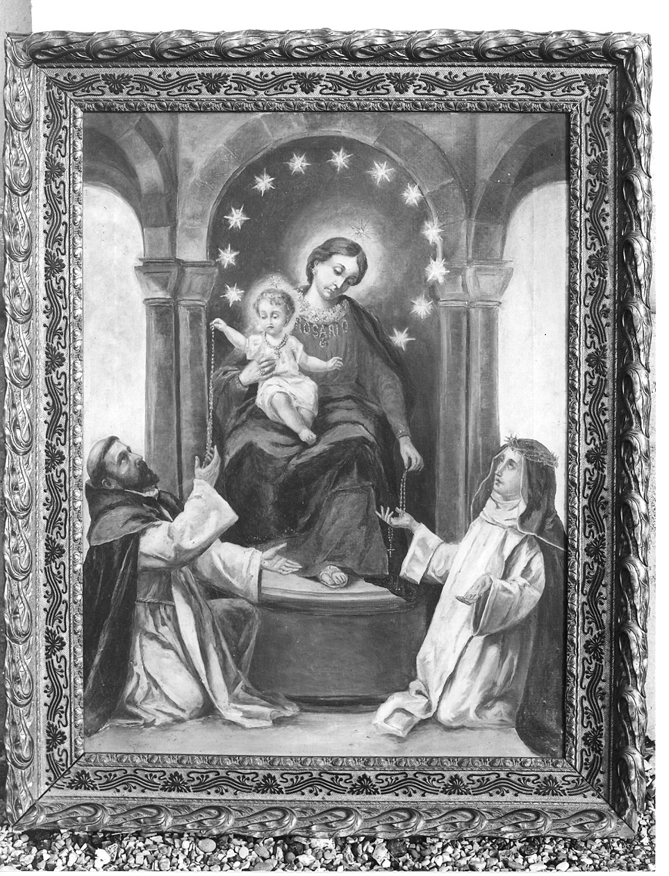 Madonna del Rosario con San Domenico e Santa Rosa da Lima (dipinto) - ambito emiliano (prima metà sec. XX)