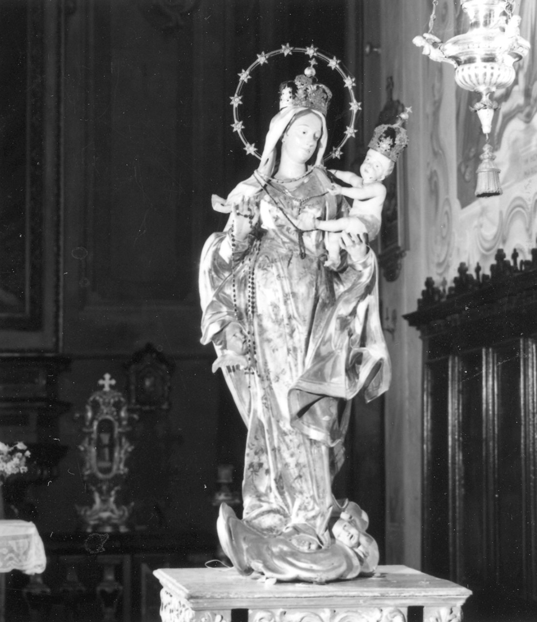 Madonna del Rosario (statua) - bottega piacentina (seconda metà, prima metà sec. XVIII, sec. XX)