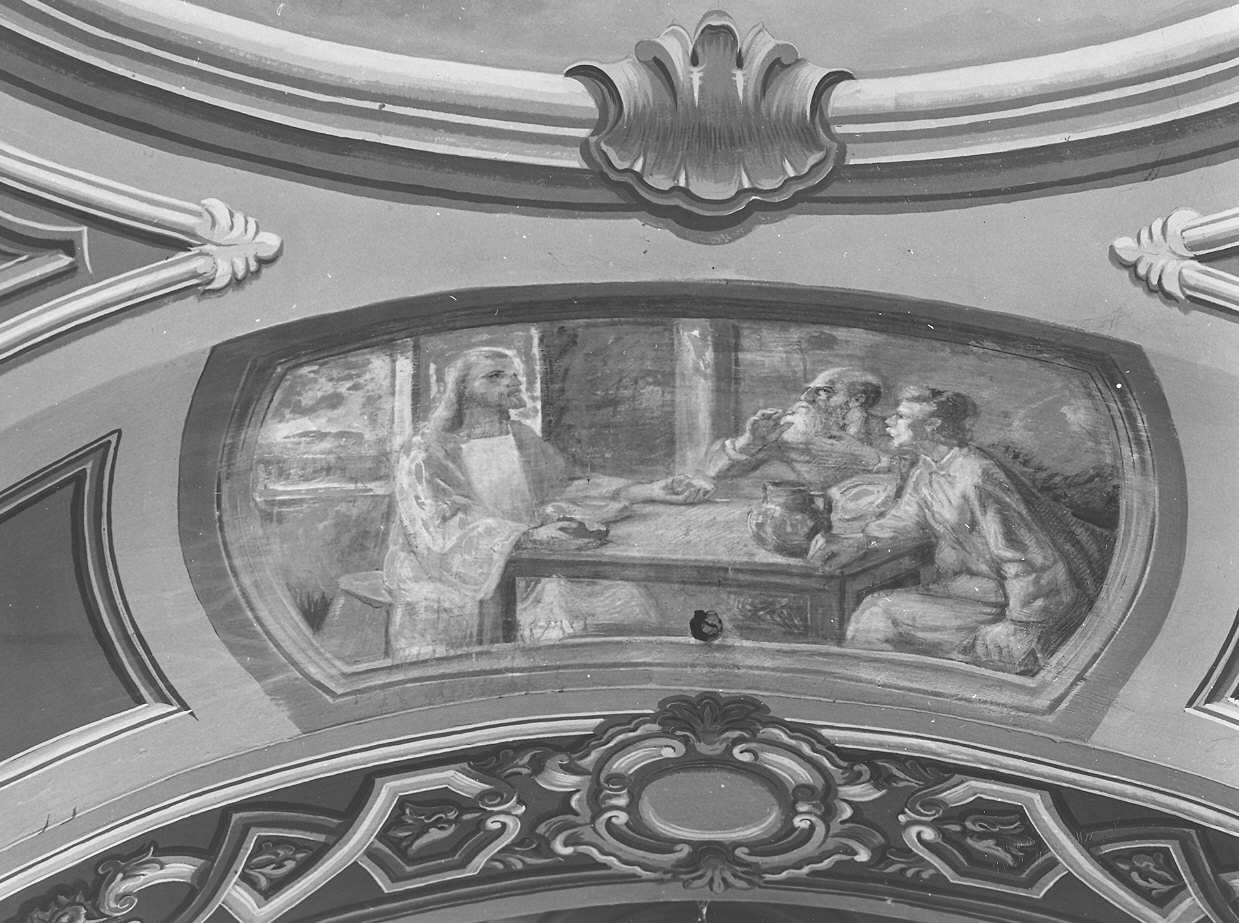 cena in Emmaus (decorazione pittorica) di Novara Paolo (prima metà sec. XX)