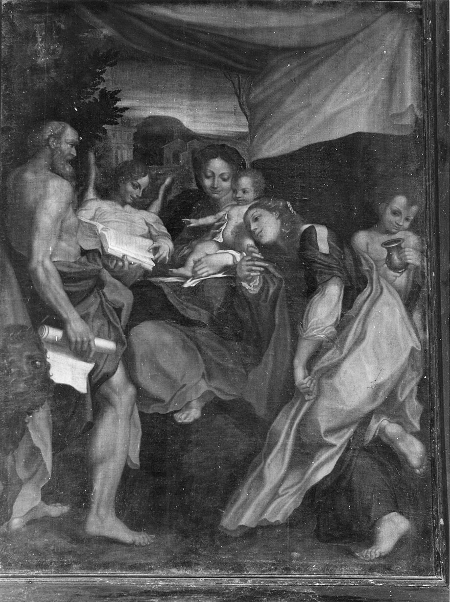 Madonna di San Gerolamo/ Il Giorno, Madonna con Bambino e angeli tra San Gerolamo e la Maddalena (dipinto) - ambito emiliano (sec. XVII)