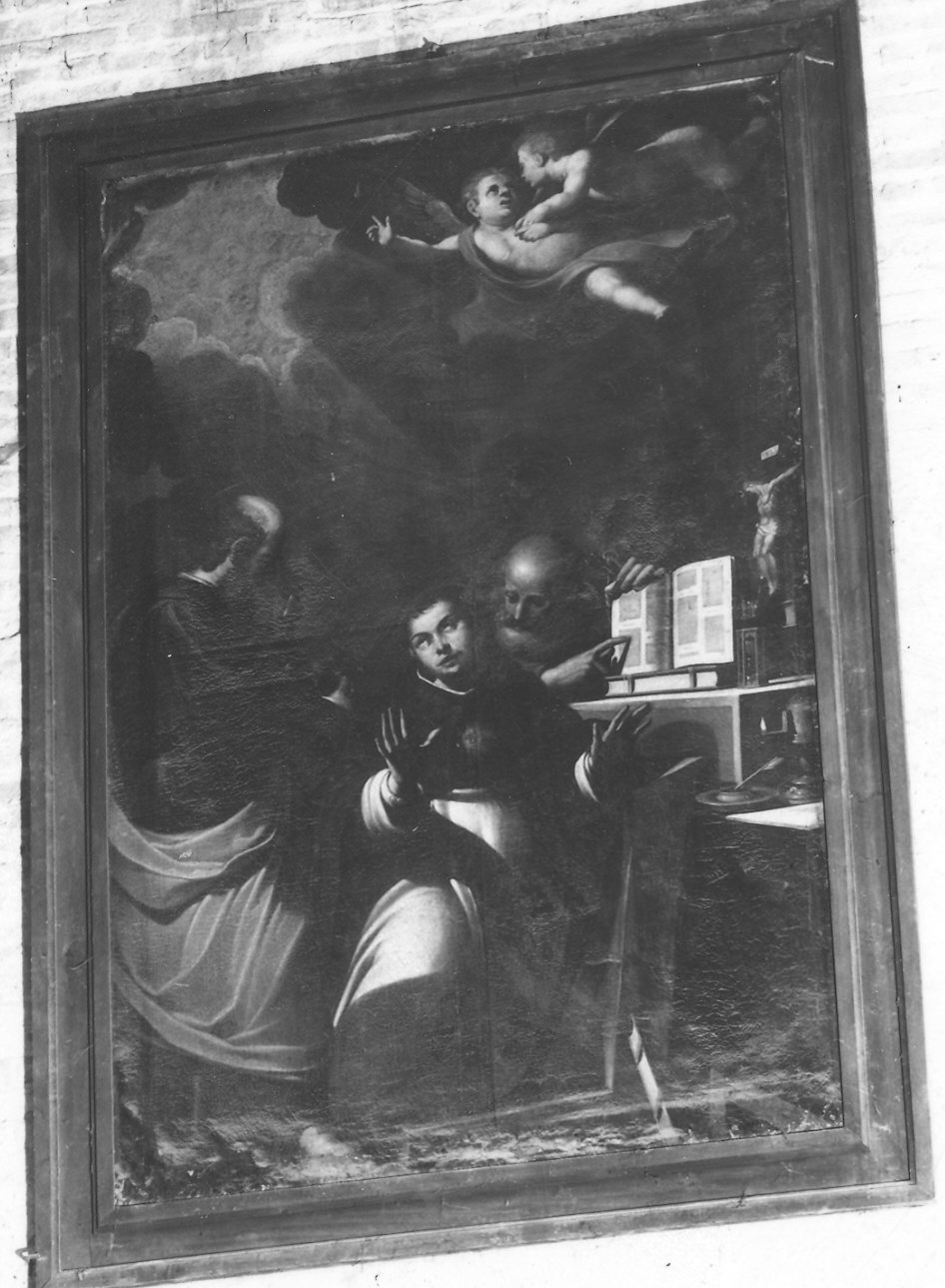 San Tommaso d'Aquino, San Pietro e San Paolo (dipinto) di Trotti Giovan Battista detto Malosso (cerchia) (prima metà sec. XVII)
