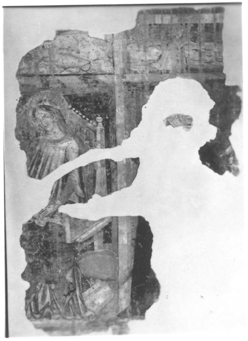 Santa in trono (dipinto, frammento) - ambito bolognese (seconda metà sec. XIV)