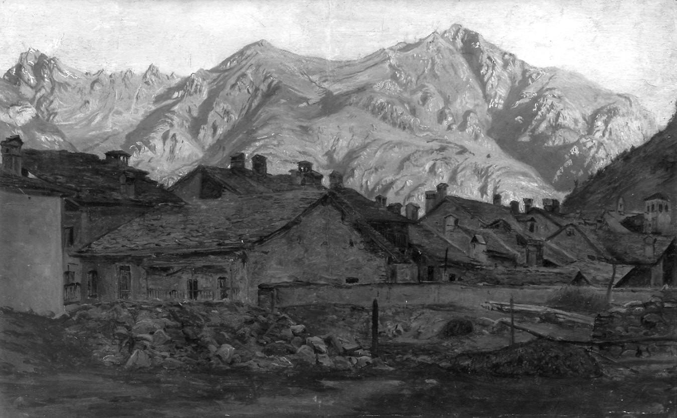 paesaggio montano (dipinto) - ambito parmense (seconda metà sec. XIX)
