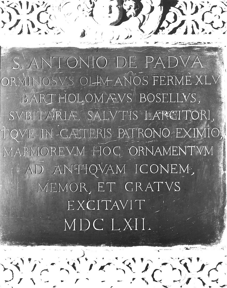 lapide documentaria - ambito piacentino (sec. XVII)