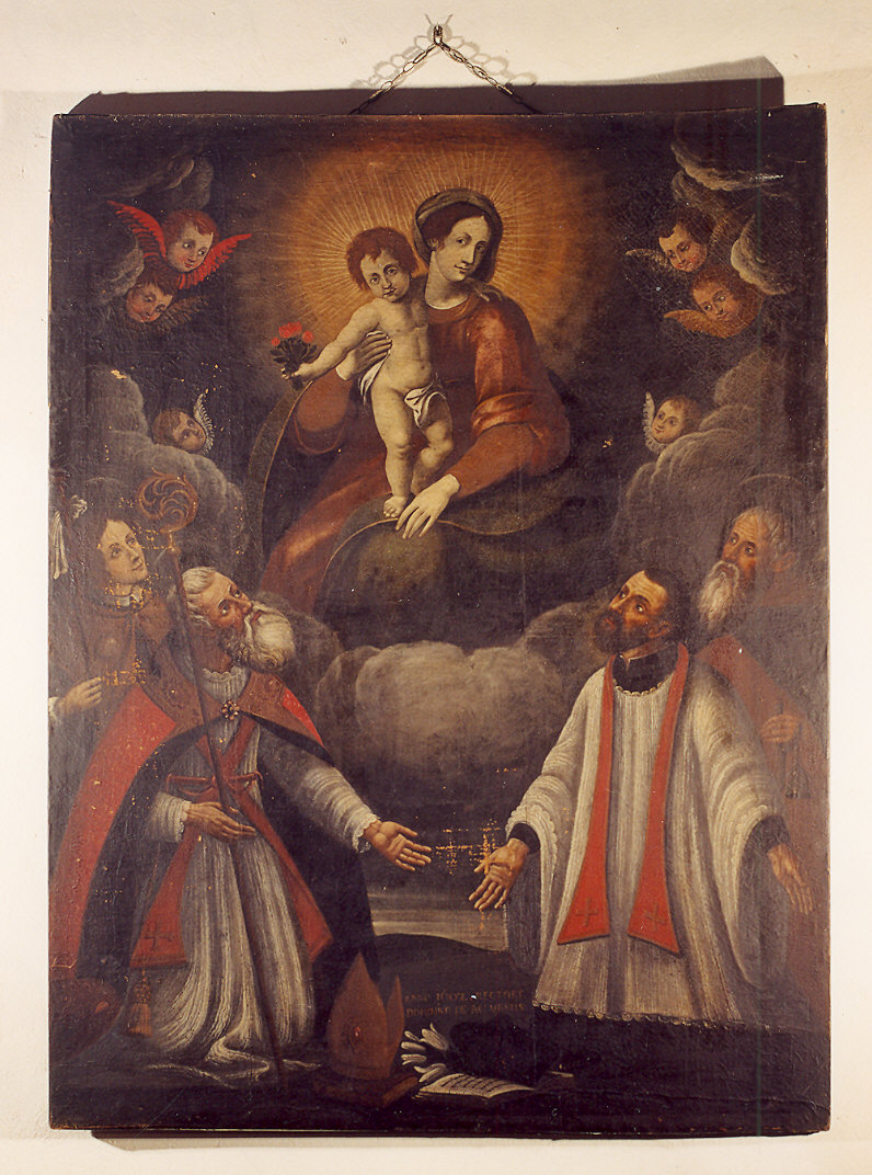 Madonna con Bambino e quattro Santi (dipinto) - ambito emiliano (sec. XVII)