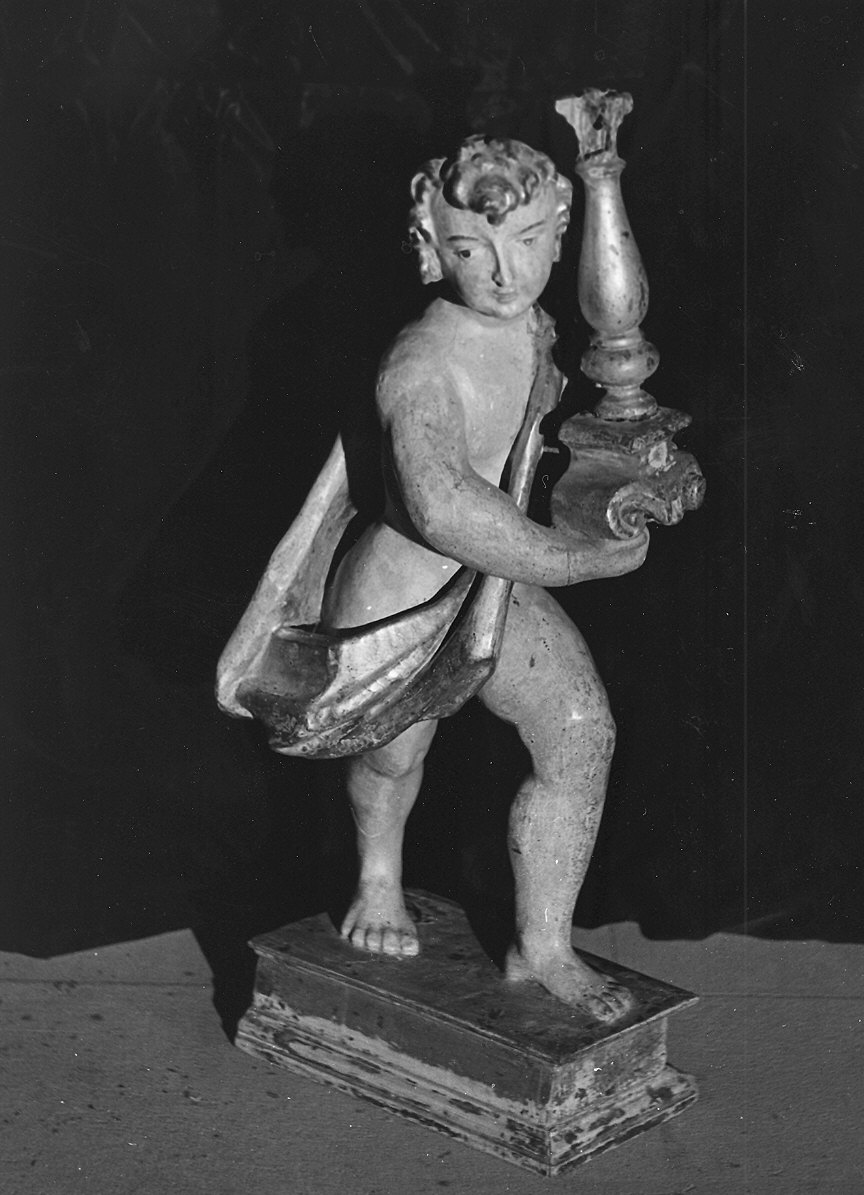 candelabro - a statuetta, coppia - ambito parmense (sec. XVIII)