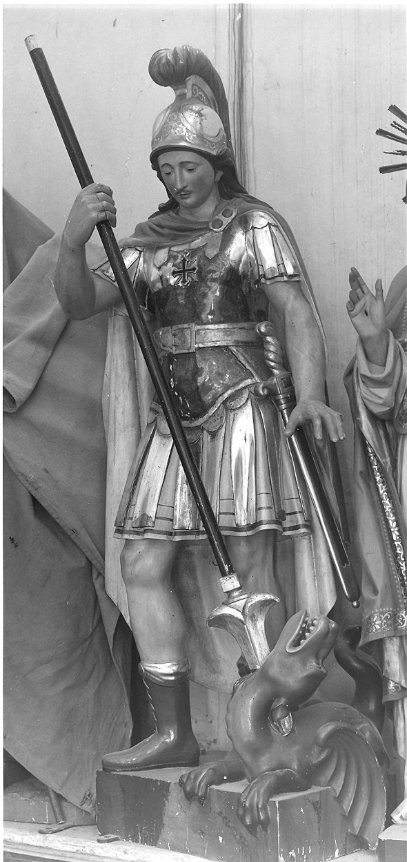 San Giorgio uccide il drago (statua) - ambito piacentino (prima metà sec. XX)