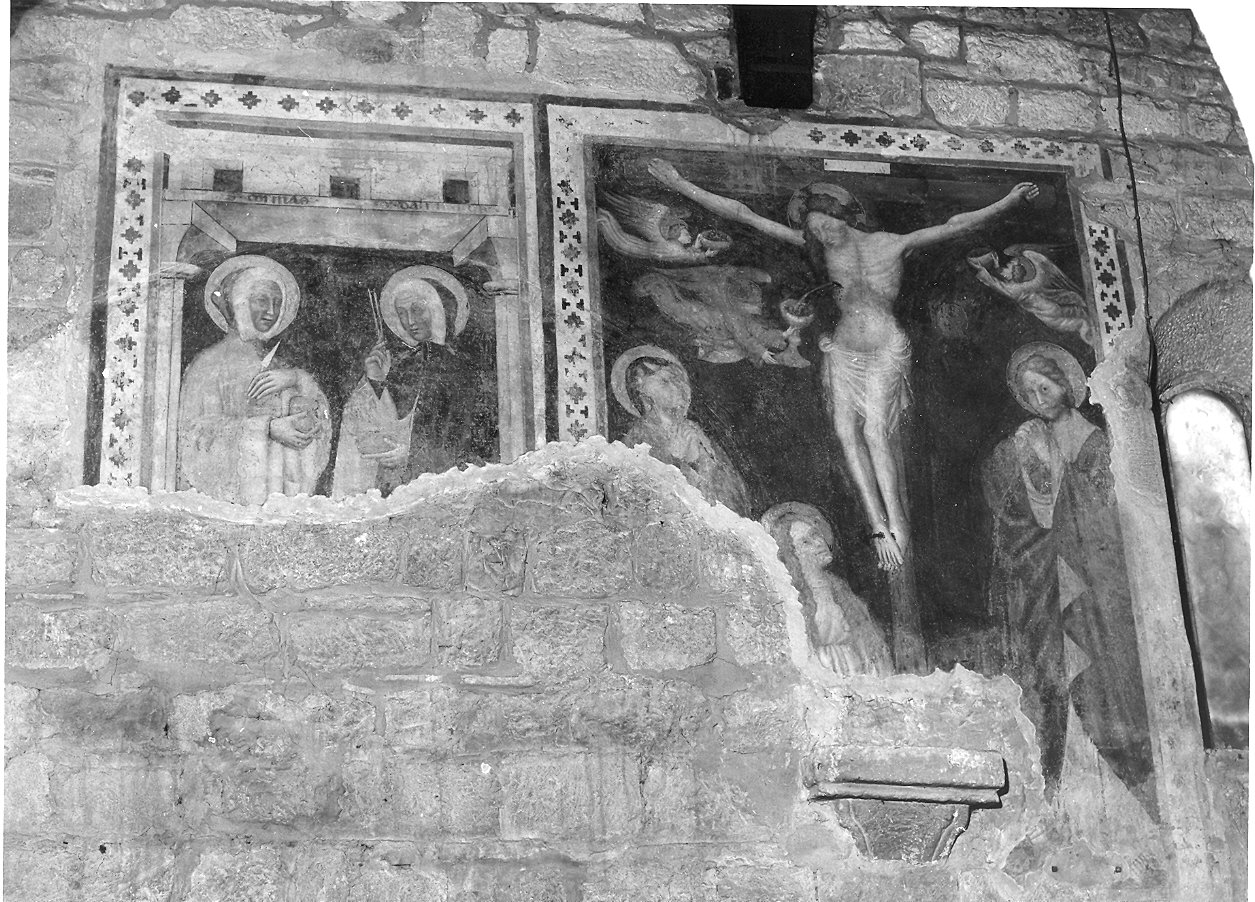 crocifissione di Cristo (dipinto, frammento) - ambito emiliano (prima metà sec. XV)
