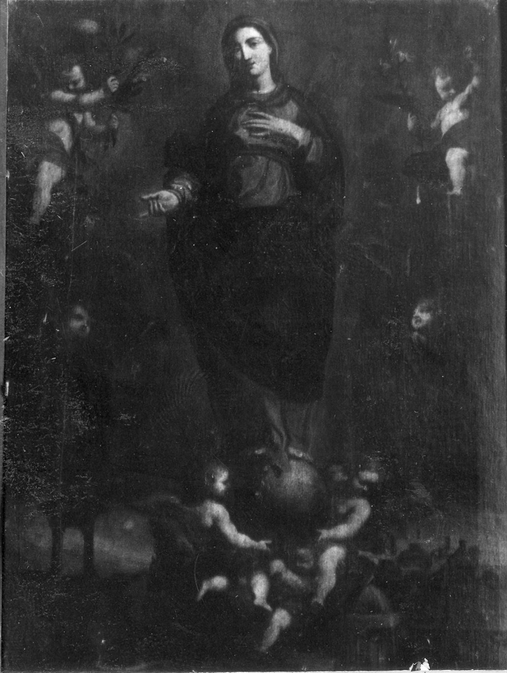 Madonna Assunta con angeli (dipinto) - ambito parmense (sec. XVII)