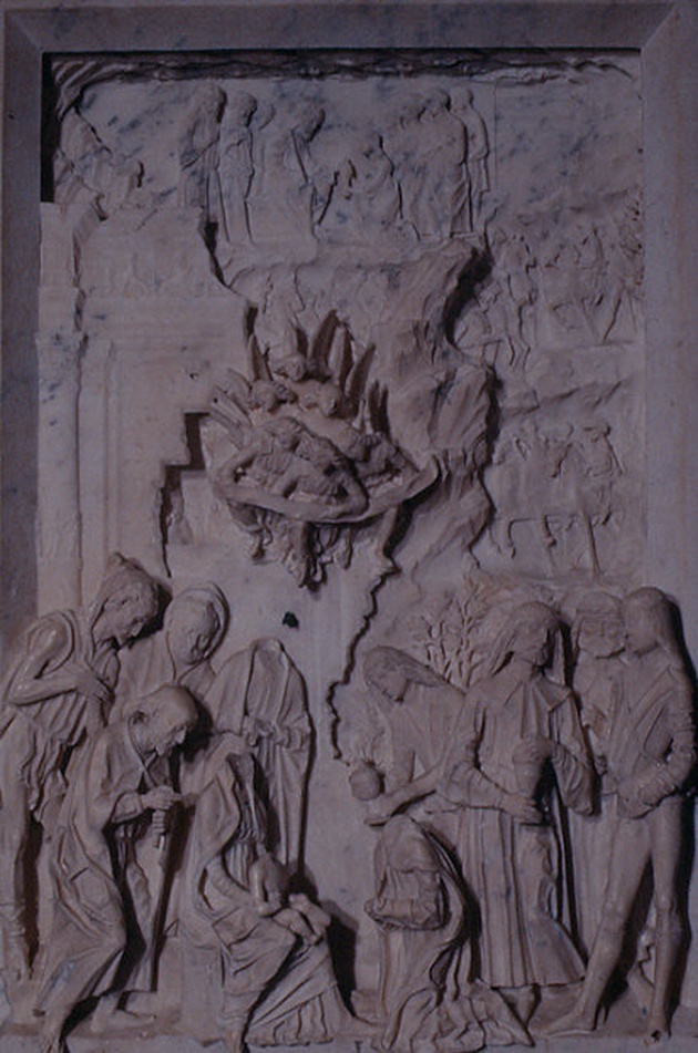 adorazione dei Re Magi (rilievo) di Giovanni Antonio Amedeo (e aiuti) (sec. XV)