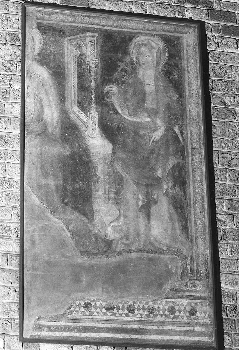 Madonna in trono e santa (dipinto) - ambito lombardo (fine/inizio secc. XIV/ XV)