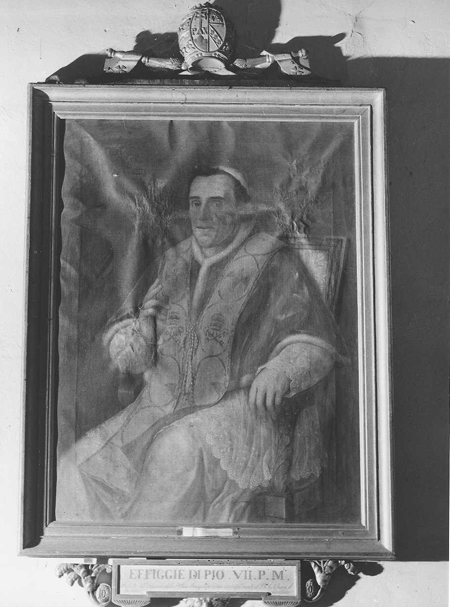ritratto di papa Pio VII (dipinto) di Carrea Bacigalupo Rosa (sec. XIX)
