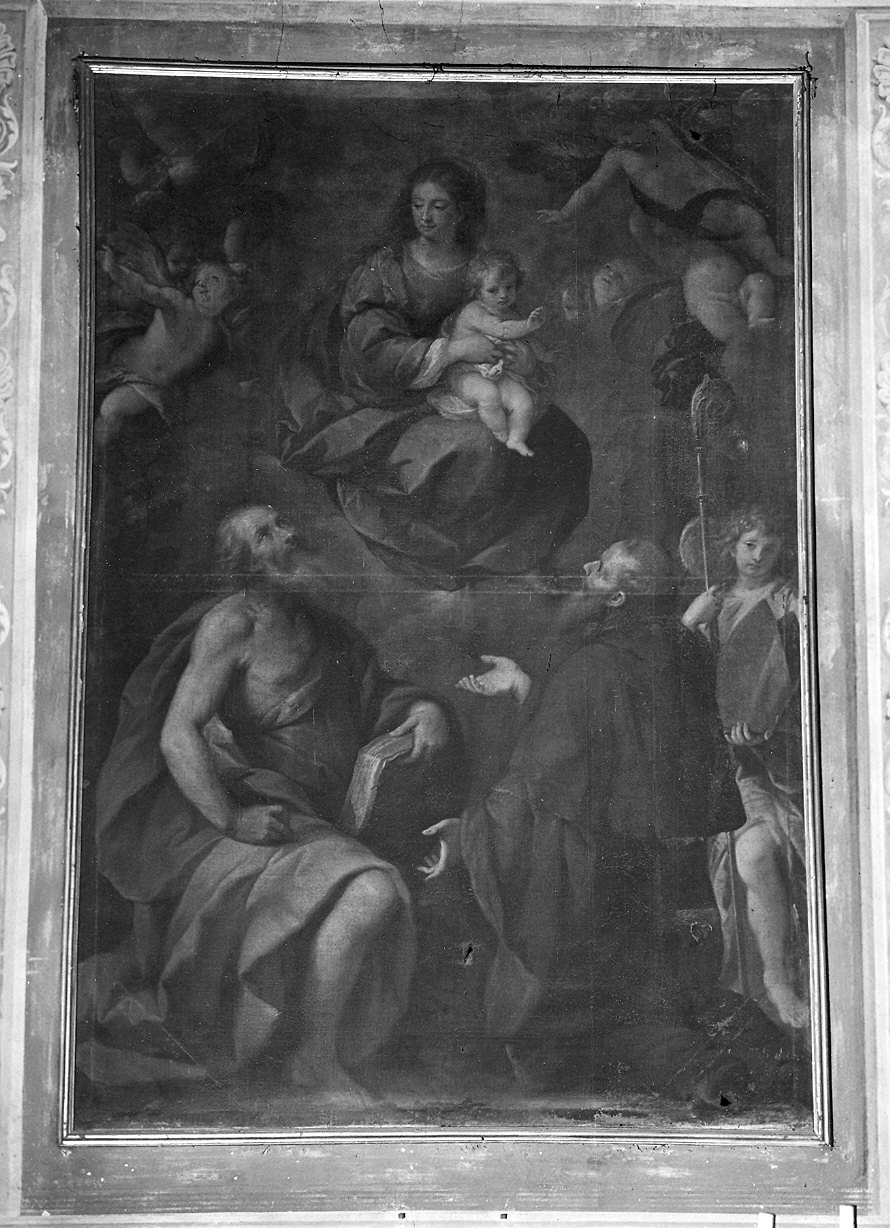 assunzione della Madonna con angeli e santi (dipinto) di Nuvolone Giuseppe (terzo quarto sec. XVII)