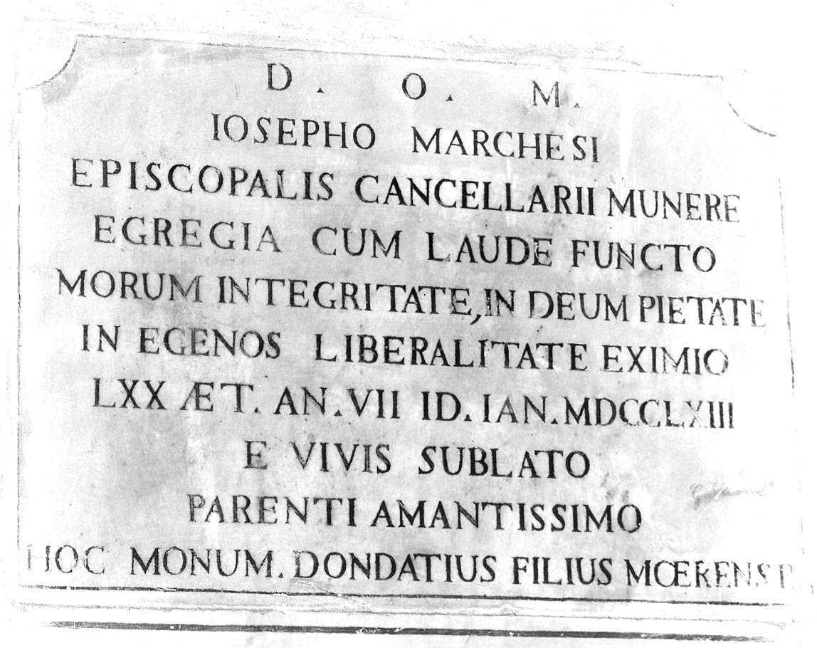 lapide commemorativa - ambito piacentino (sec. XVIII)