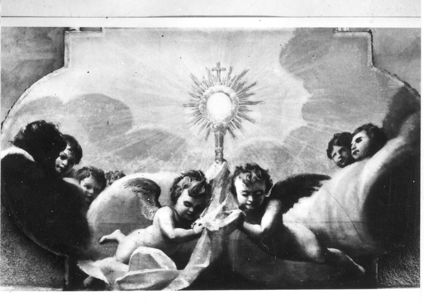 adorazione dell'Eucaristia (cielo di baldacchino) di Ghittoni Francesco (inizio sec. XIX)