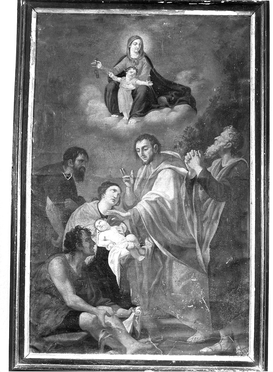 Devoti chiedono grazia alla Madonna (dipinto) - ambito emiliano (seconda metà sec. XVII)