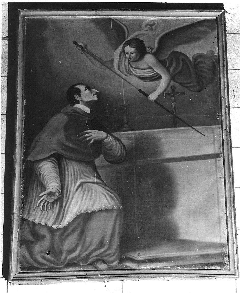 San Carlo Borromeo in adorazione della croce (dipinto) - ambito piacentino (fine/inizio secc. XVIII/ XIX)