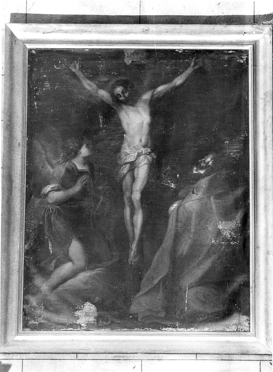 Crocefisso con l'Angelo Custode e il San Girolamo (dipinto) - ambito emiliano (prima metà sec. XVIII)