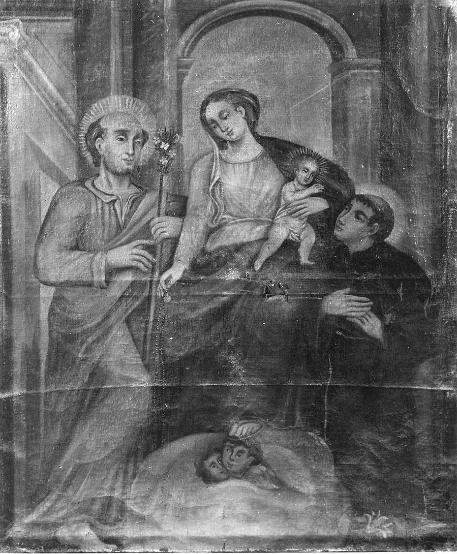 Madonna con Bambino tra San Giuseppe e Sant' Antonio (dipinto) - ambito emiliano (sec. XVIII)