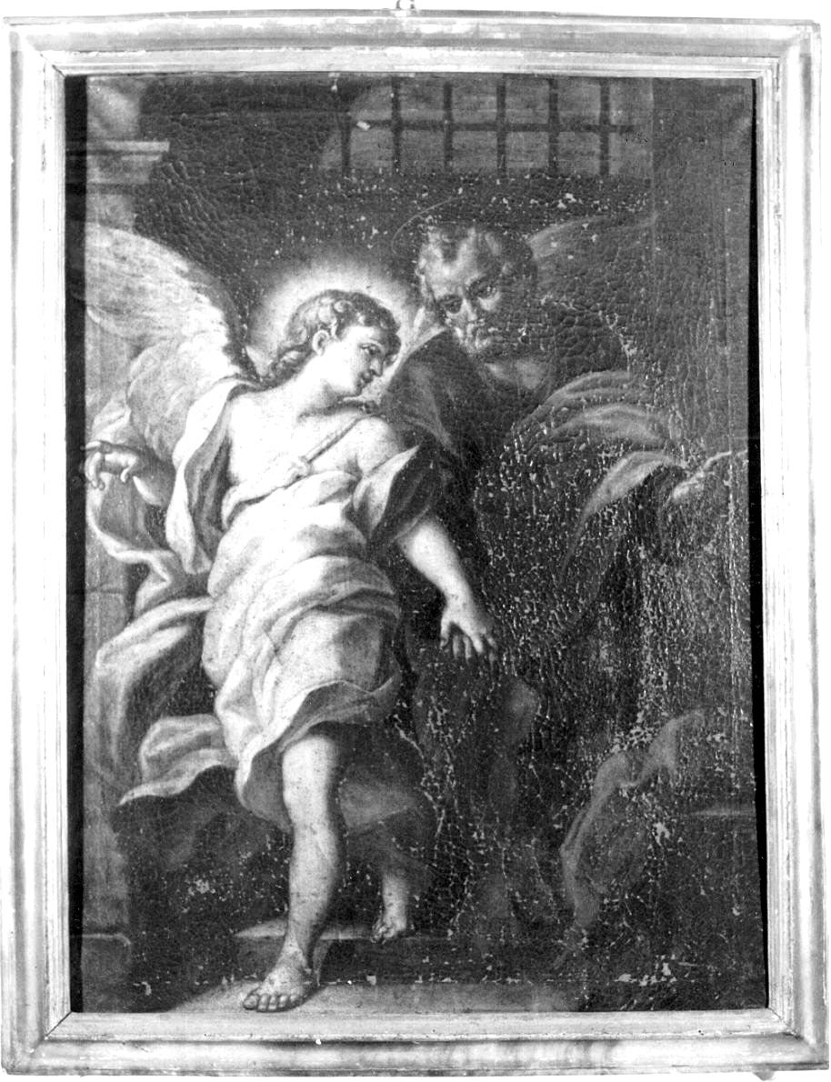 San Pietro liberato dal carcere da un angelo (dipinto) di Badalocchio Sisto (cerchia) (metà sec. XVII)